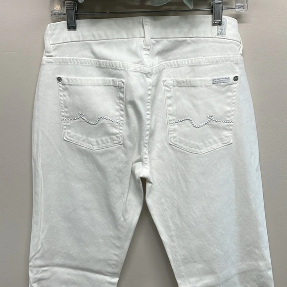 7 For All Mankind Kimmie Bootcut White Denim Jeans 30 - Picture 5 of 16